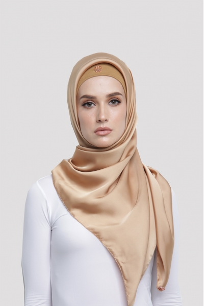 SATIN SILK SQUARE - GOLD MIST SATIN SILK SQUARE - GOLD MIST